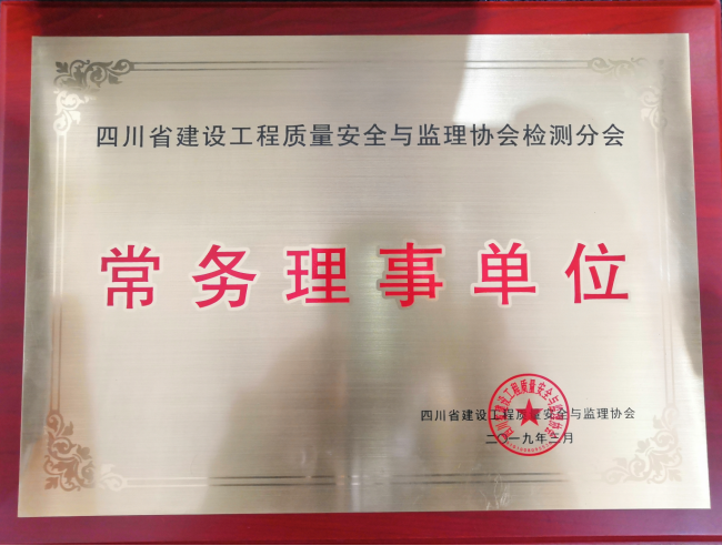 四川省建設(shè)工程質(zhì)量安全與監(jiān)理協(xié)會(huì)檢測(cè)分會(huì)常務(wù)理事單位
