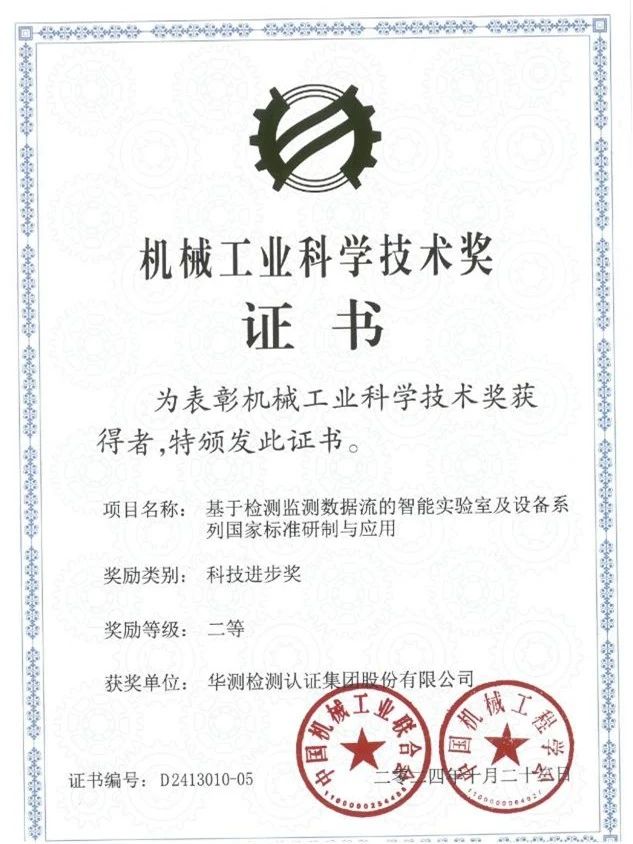 機械工業(yè)科學(xué)技術(shù)獎”科技進步獎二等獎